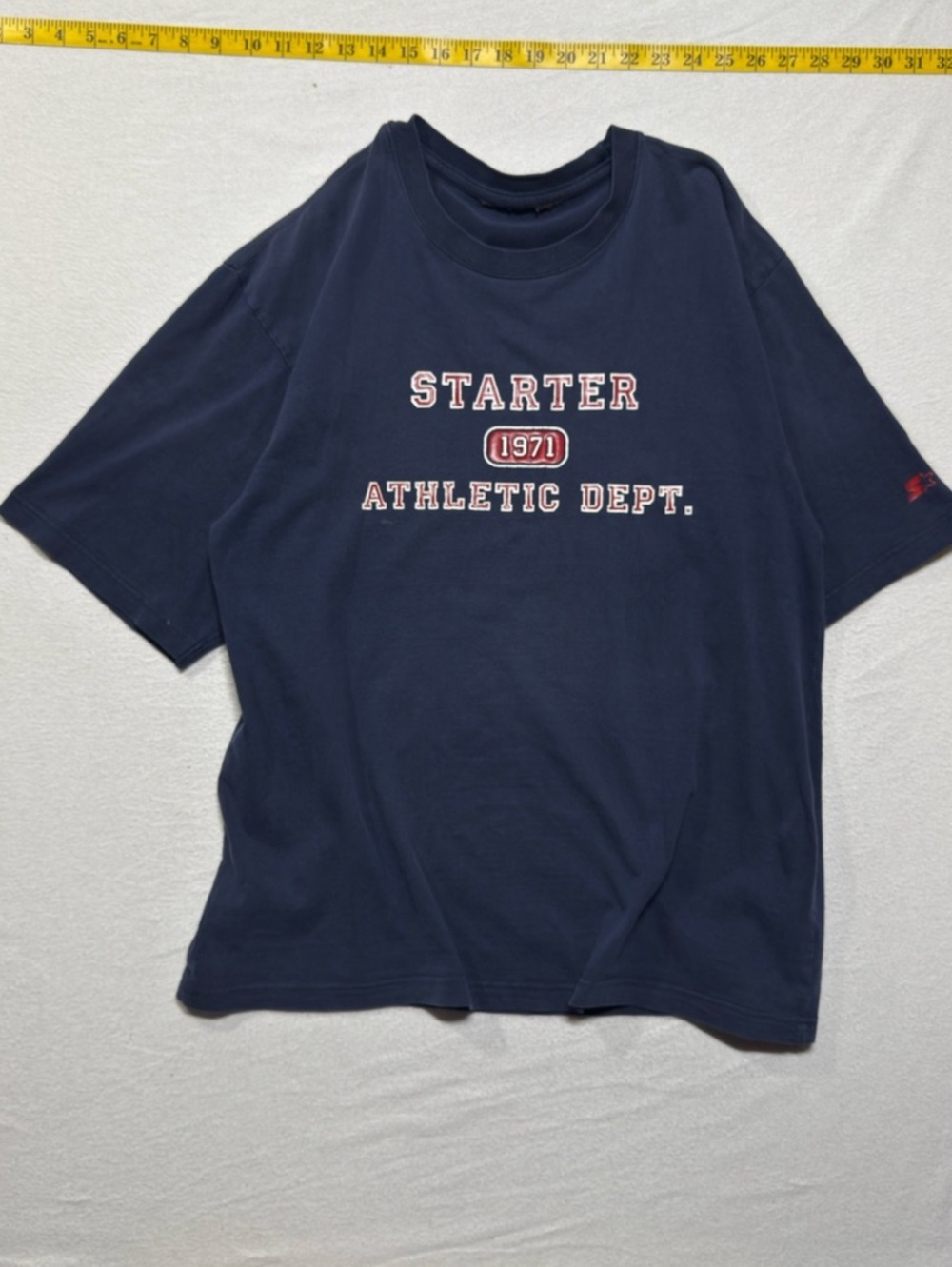 1990s Starter Short Sleeve Athletic Dept. Retro Logo T-Shirt Blue